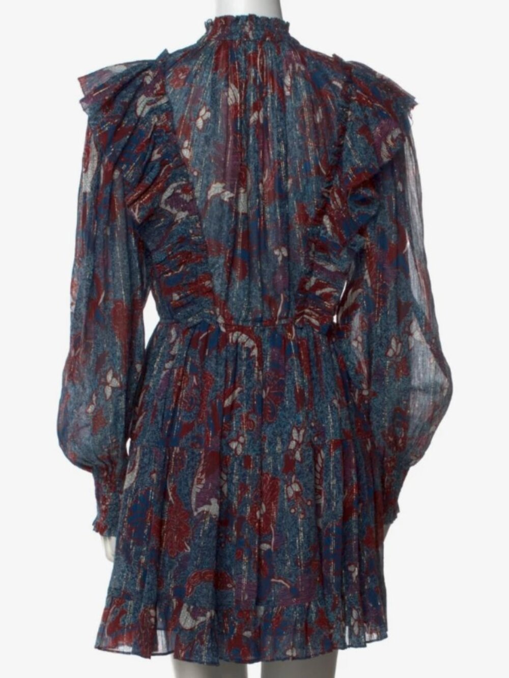 NWOT Fall 2018 ULLA JOHNSON Vienne Mini Dress in Azul S $550 - Picture 7 of 7